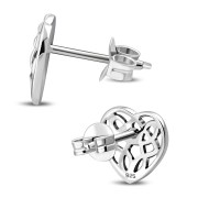 Celtic Knot Heart Stud Silver Earrings, ep325st